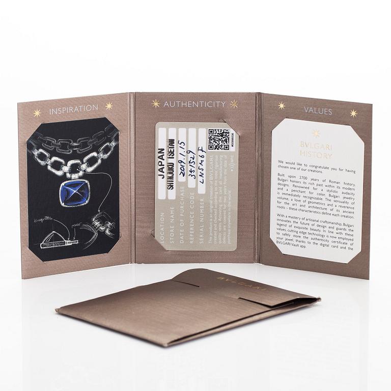 Bulgari, sormus, puoliallianssi, 18K kultaa ja timantteja.