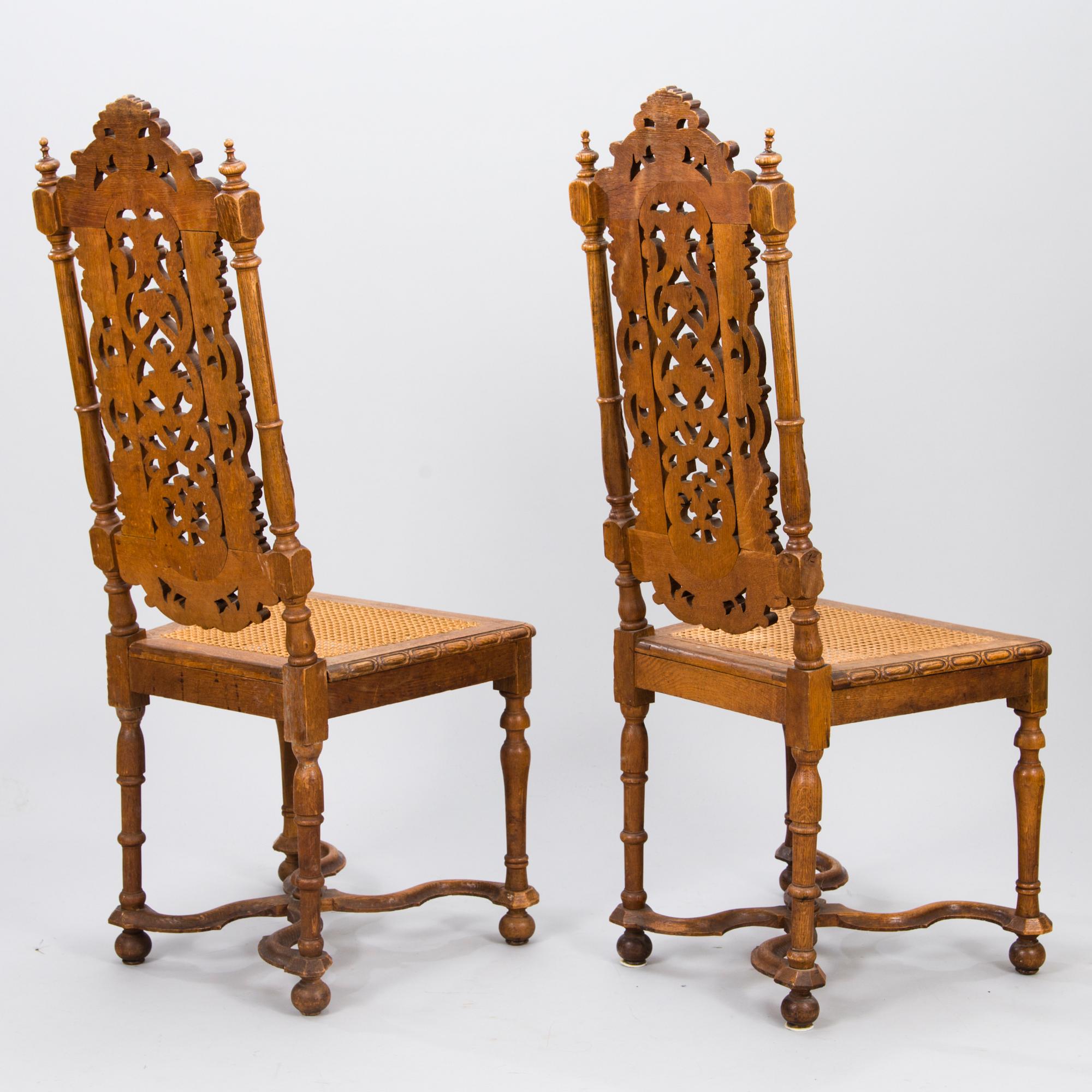 Six late 19th century neo-baroque chairs.
