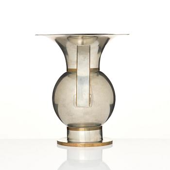 Nils Fougstedt, a rare pewter and brass vase model A 903, Firma Svenskt Tenn, Stockholm, 1929.