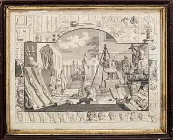 TWO ENGRAVINGS, Analysis of Beauty Plate I-II, efter William Hogarth, London Publishing by G.G & J.Robinson,... 1798.