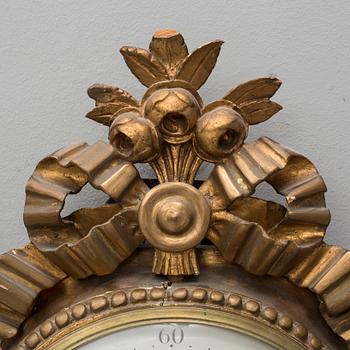 A late gustavian wall clock, signed Beurling, Stockholm. Late 18th / early 19th century.