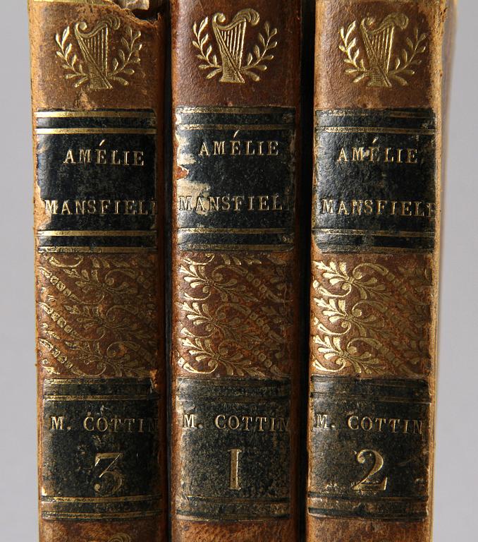 BOK, 3 vol, "Oeuvres Complètes de Mme. Cottin", Amelie Mansfield, Paris, 1818.