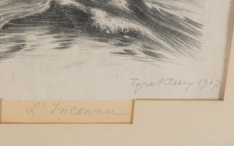 TYRA KLEEN, litograph, signed and dated 1907.