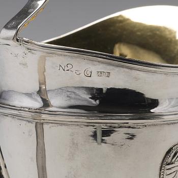 Anders Dunderberg, gräddkanna, silver, Gävle 1795. Gustaviansk.