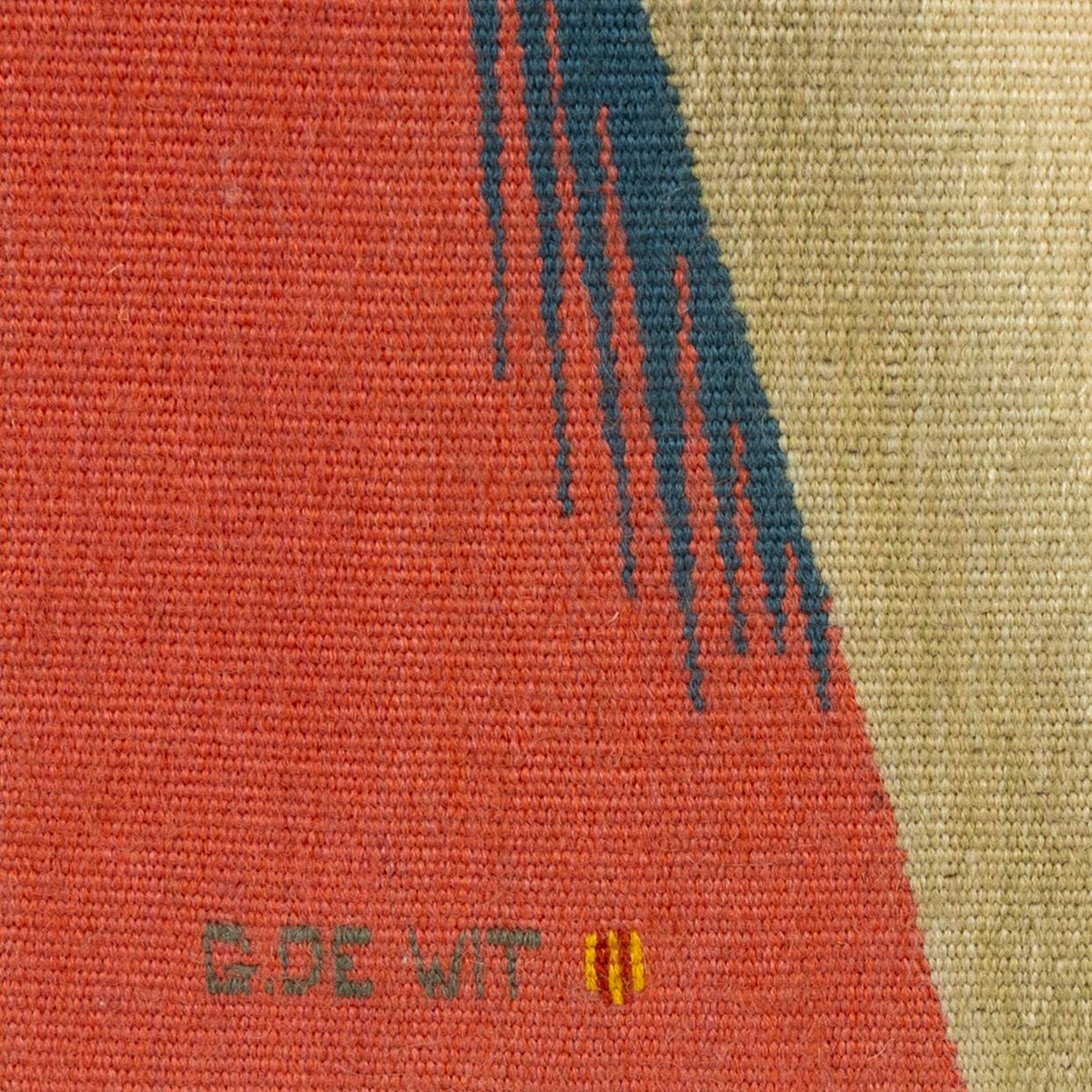 Julien van Vlasselaer, textil, signerad G. de Wit van Vlasselaer.