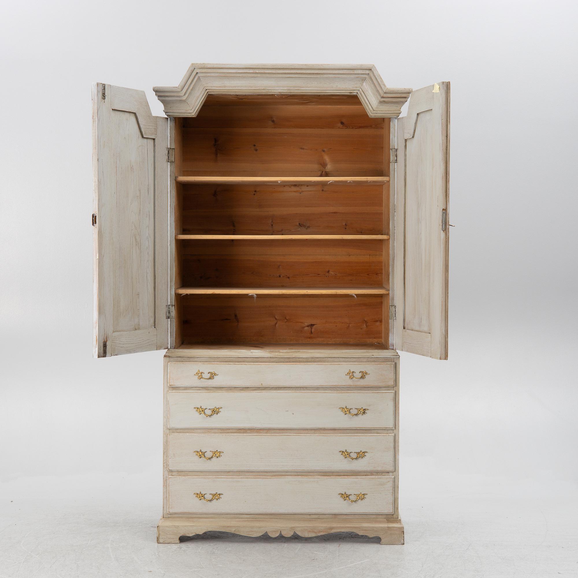 A late 19th two-part century cabinet.