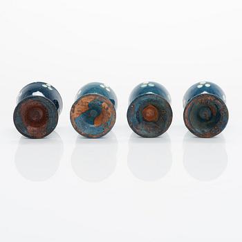 Alfred William Finch, a set of four egg cups from around year 1900, Iris, Finland.