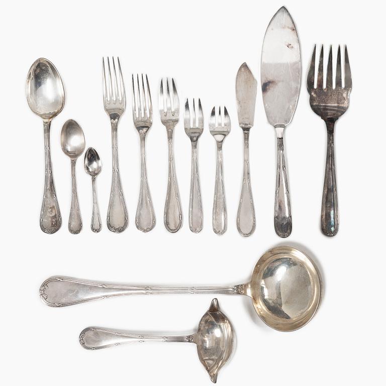 Christofle, an 111-piece silver-plate 'Rubans' flatware set, Frnce, 20th century.