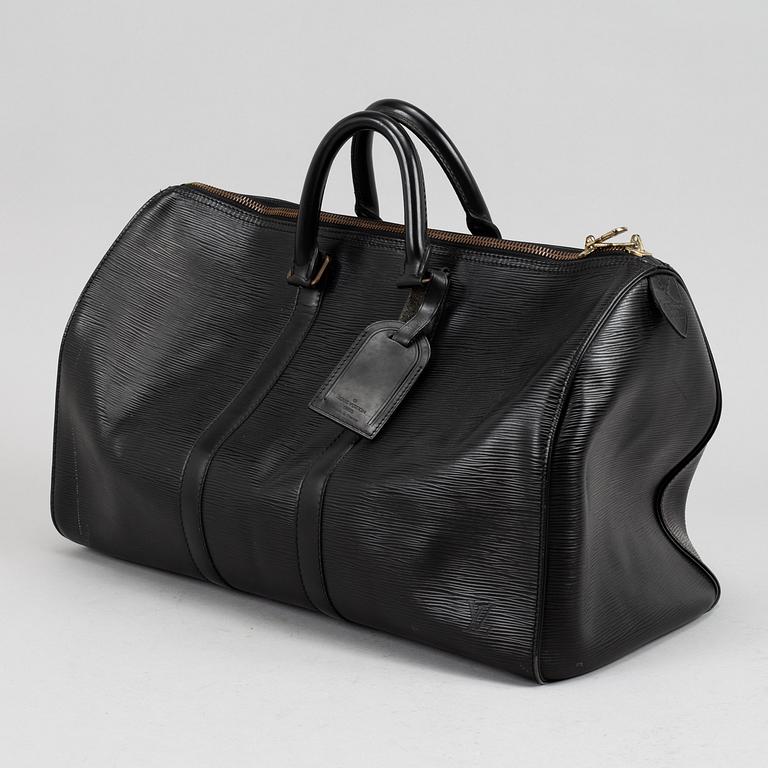 Louis Vuitton, a black Epi 'Keepall 50' weekend bag.
