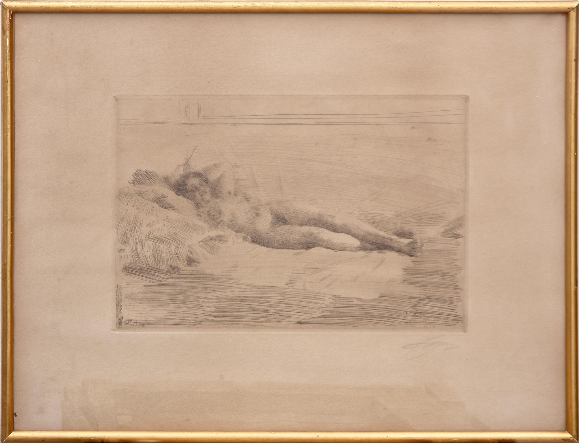 ANDERS ZORN, etsning, sign.