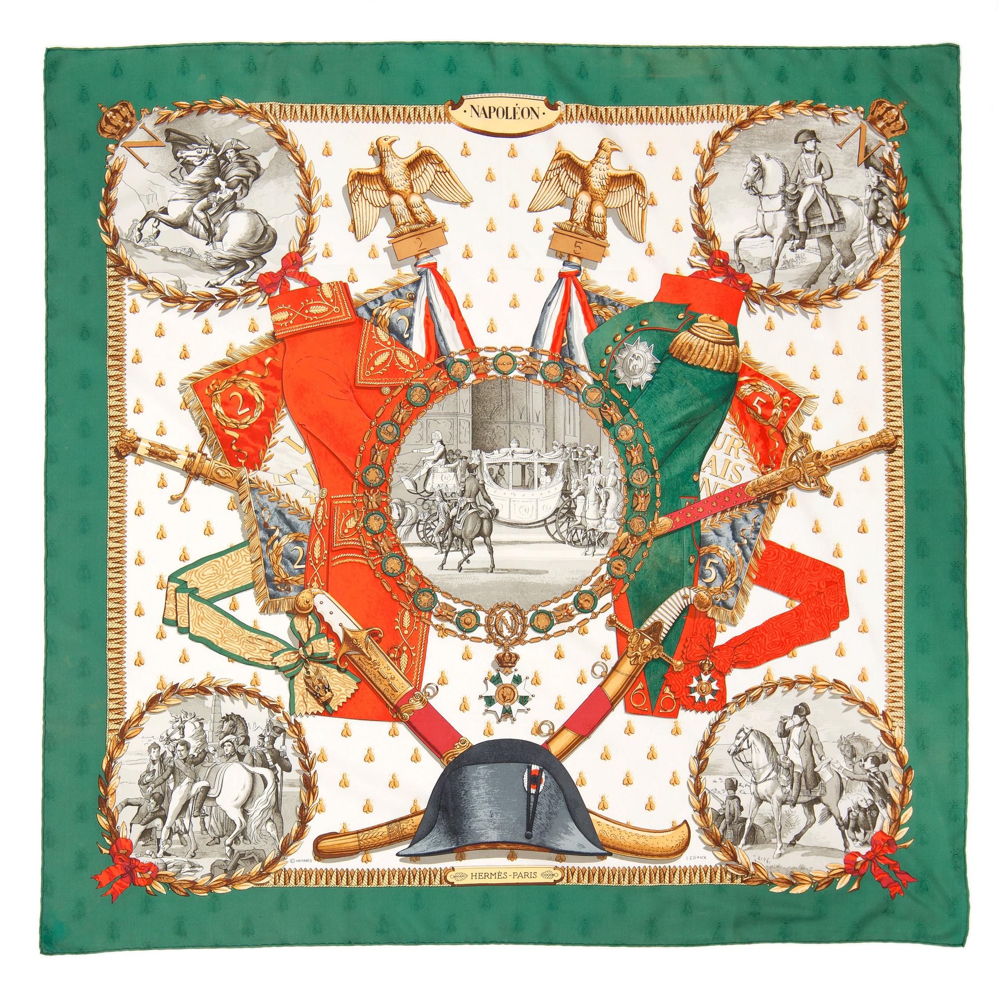 HERMÈS, a silk jacquard scarf, "Napoleon".
