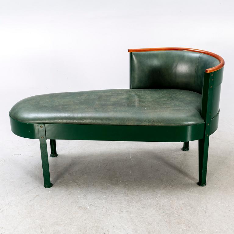 Mats Theselius, a metal and leather "Canapé" chaise longue from Källemo later part of the 20th century.