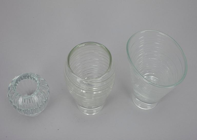 VASER, 3 st, glas, "Löytö" (Fynd)-serien, Tapio Wirkkala.