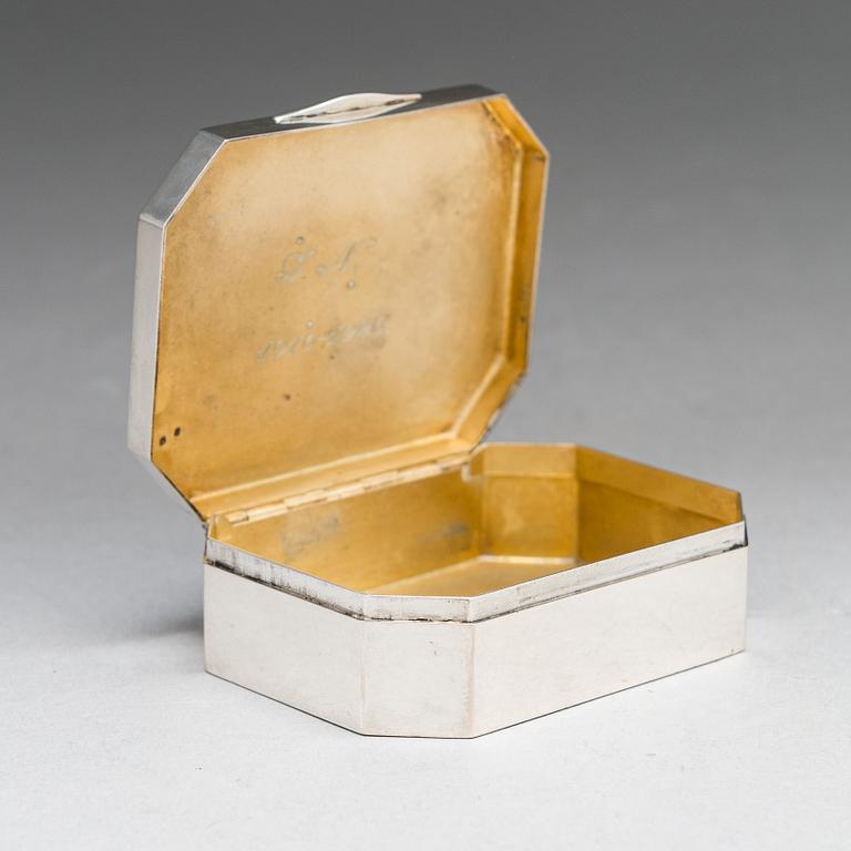 A silver box with enamelled decoration, A. Tillander, Helsinki.