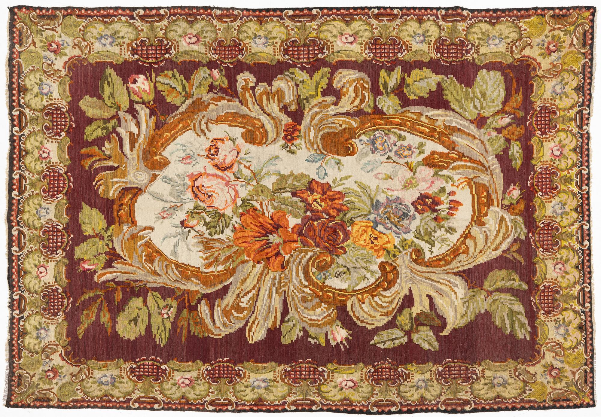 A Bessarabian Kelim carpet, c. 364 x 273 cm.
