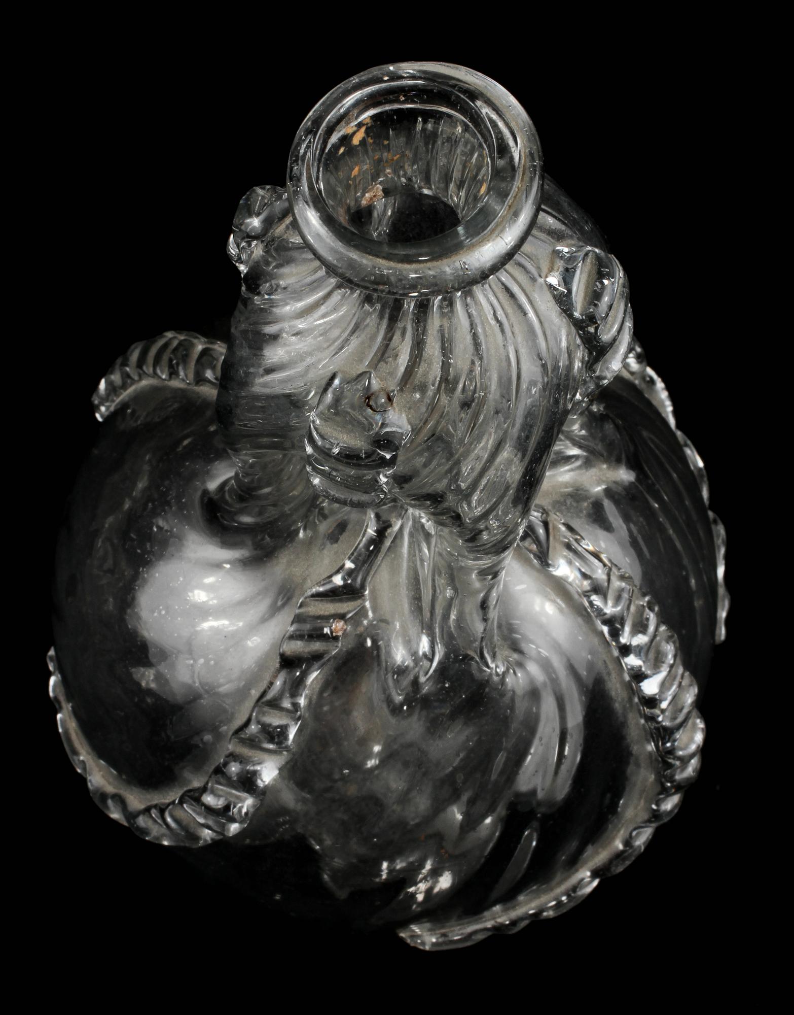 KLUCKFLASKA, glas, 1700-tal.