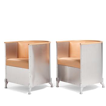 18. Mats Theselius, a pair of 'Aluminium' easy chairs, Källemo, Sweden, post 1990.