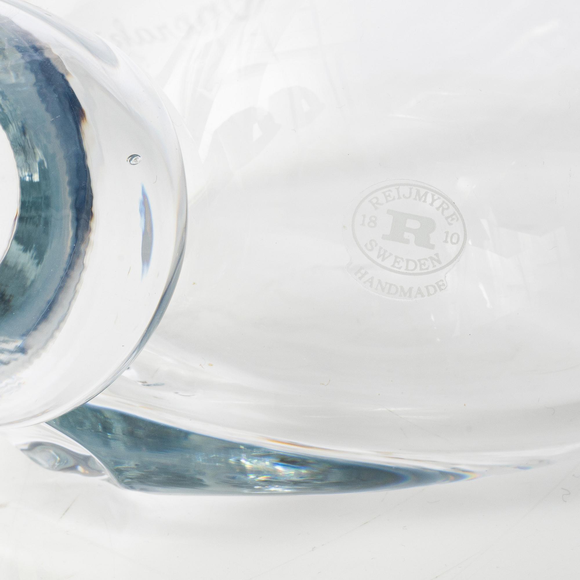 Reijmyre Glasbruk, mattallrikar 7 st, samt karaff, för Operakällaren.