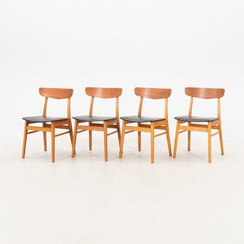 Chairs, 4 pcs, model "Mosböl", Findals Möbelfabrik, Denmark, second half of the 20th century.