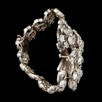 ARMBAND, silver, paste, Frankrike 1800-tal. Tot ca 67 gram.