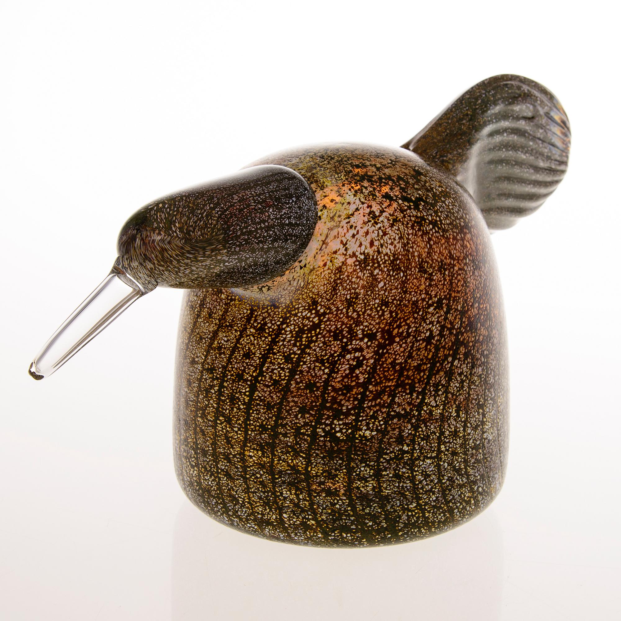OIVA TOIKKA, GLASFÅGEL, 'Haikara-emo', signerad O. Toikka, Nuutajärvi, 1990-tal.