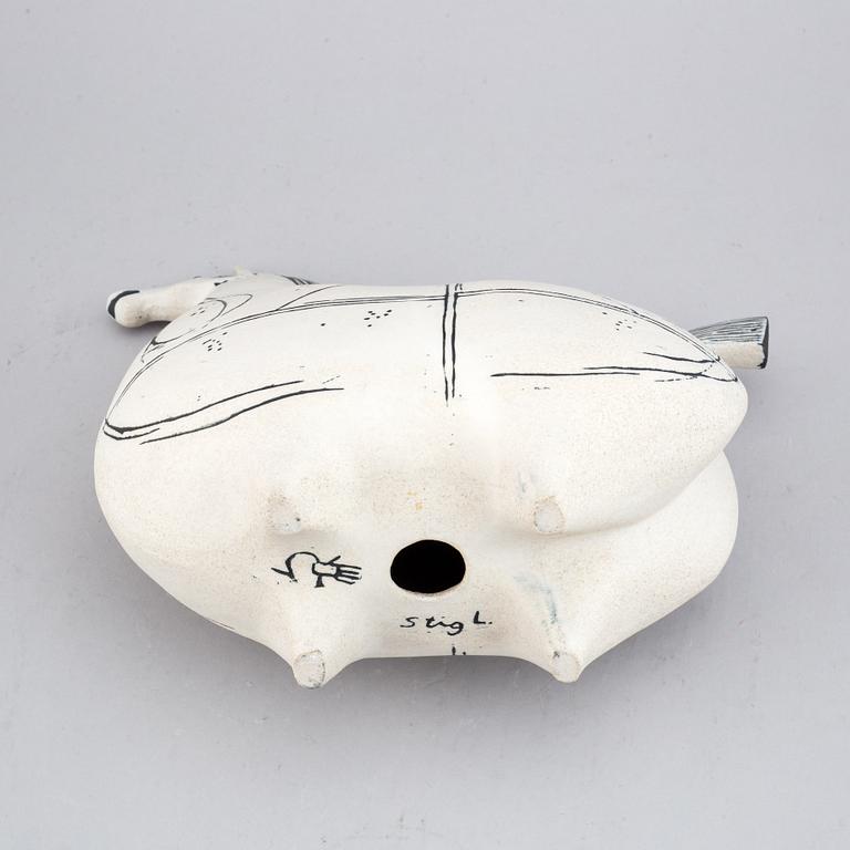 Stig Lindberg, skulptur, stengods, "Springare", Gustavsberg Studio.