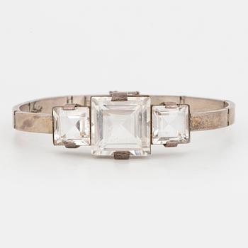 STIGBERT, Armband silver och bergkristall.