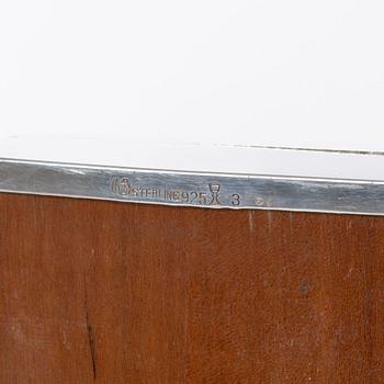 A German 20th century sterling silver cigarr case, mark of Otto Wolter, Company Schwabisch - Gmund (1875-1991).