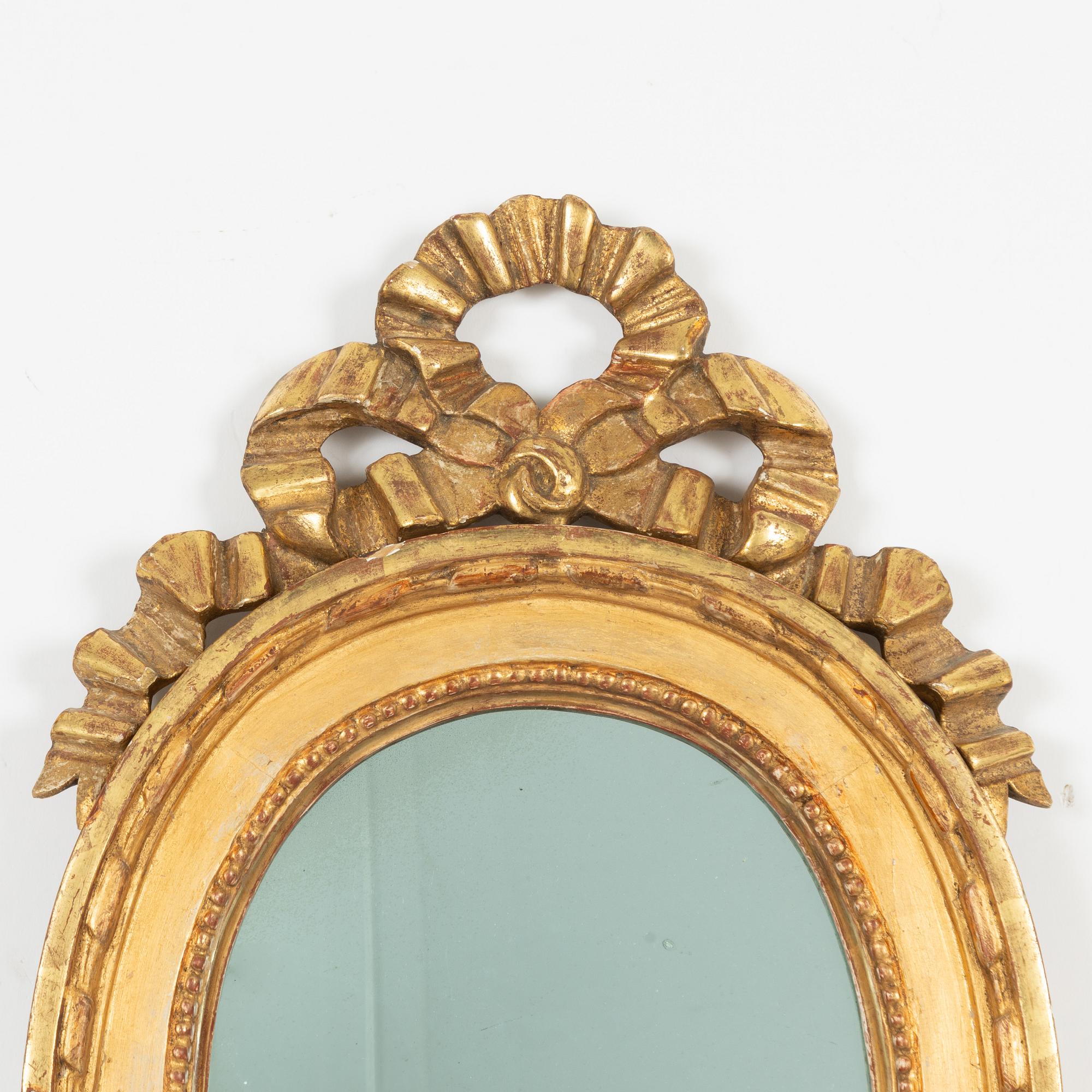 Spegellampetter, ett par, för ett ljus, Sverige, omkring år 1800, Sengustavianska.