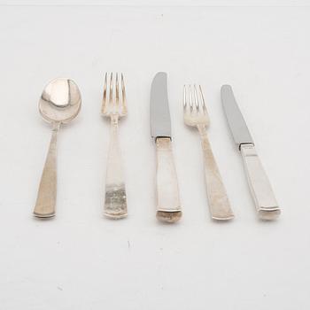 A SWedish 20th century set of  69 pcs of sivler cutlery Rosenholm mark of GAB Stocholm total weight 3190 grams.