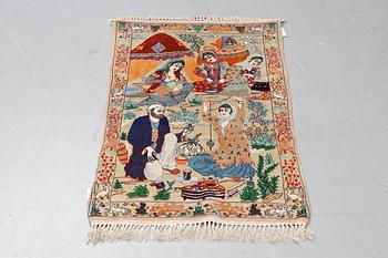 Matta, semiantik Isfahan, part silk, ca 101 x 66 cm.