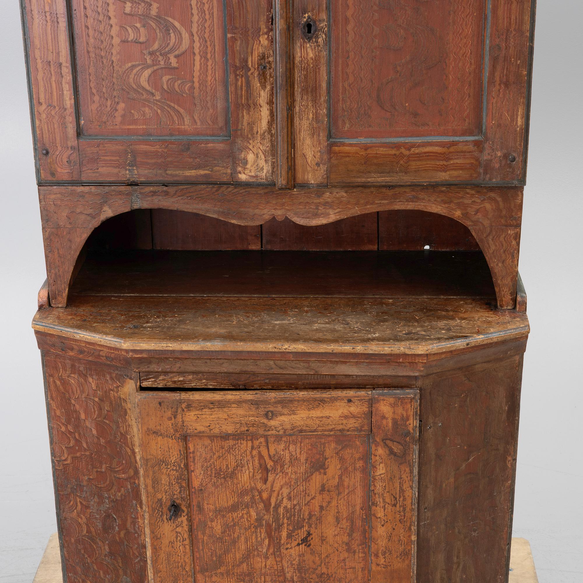 A 19th century Folk art gift cabinet.