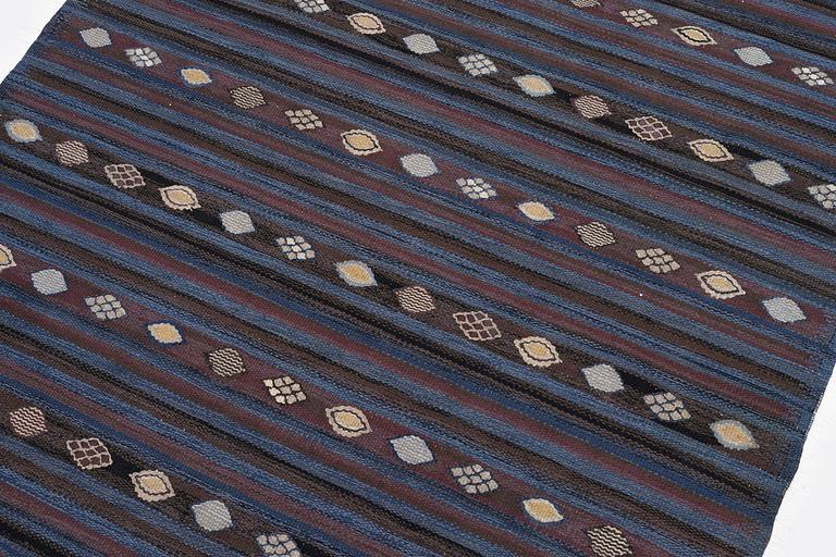 Barbro Nilsson, a carpet, 'Blåbär mörk', tapestry weave, c. 215 x 149 cm, signed AB MMF BN.