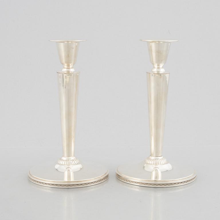 Eric Råström, candlesticks, a pair, silver, CG Råström, Stockholm 1969.