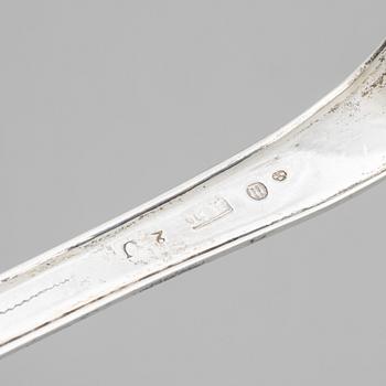 A Swedish silver soup ladel, mark of Magnus Stråtin, Uddevalla 1806.