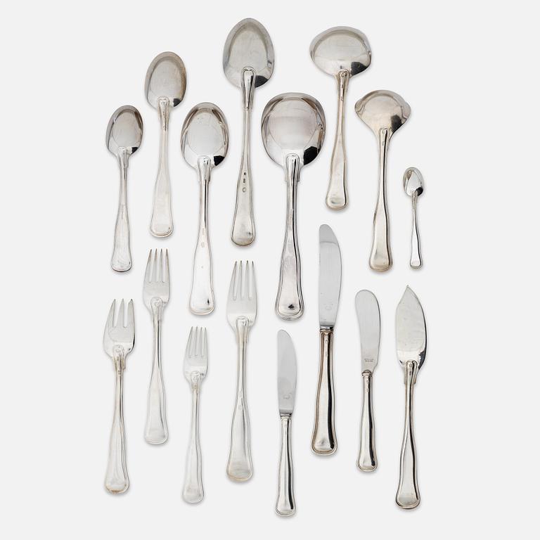 A silver cutlery set, model "Old Danish", mostly with mark of Cohr, Denmark (157 pieces).