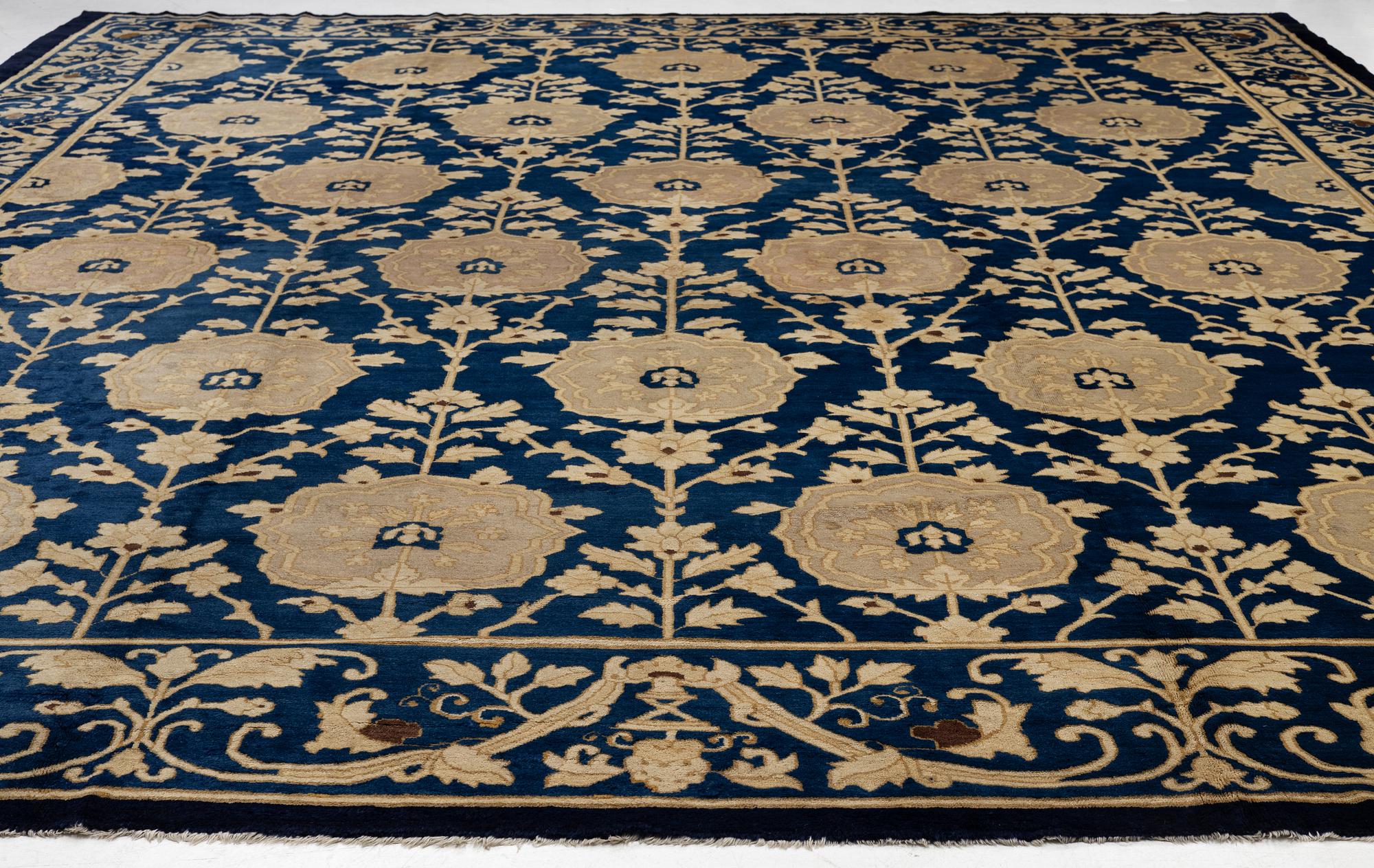 An antique Peking carpet, north China, c. 438 x 373 cm.