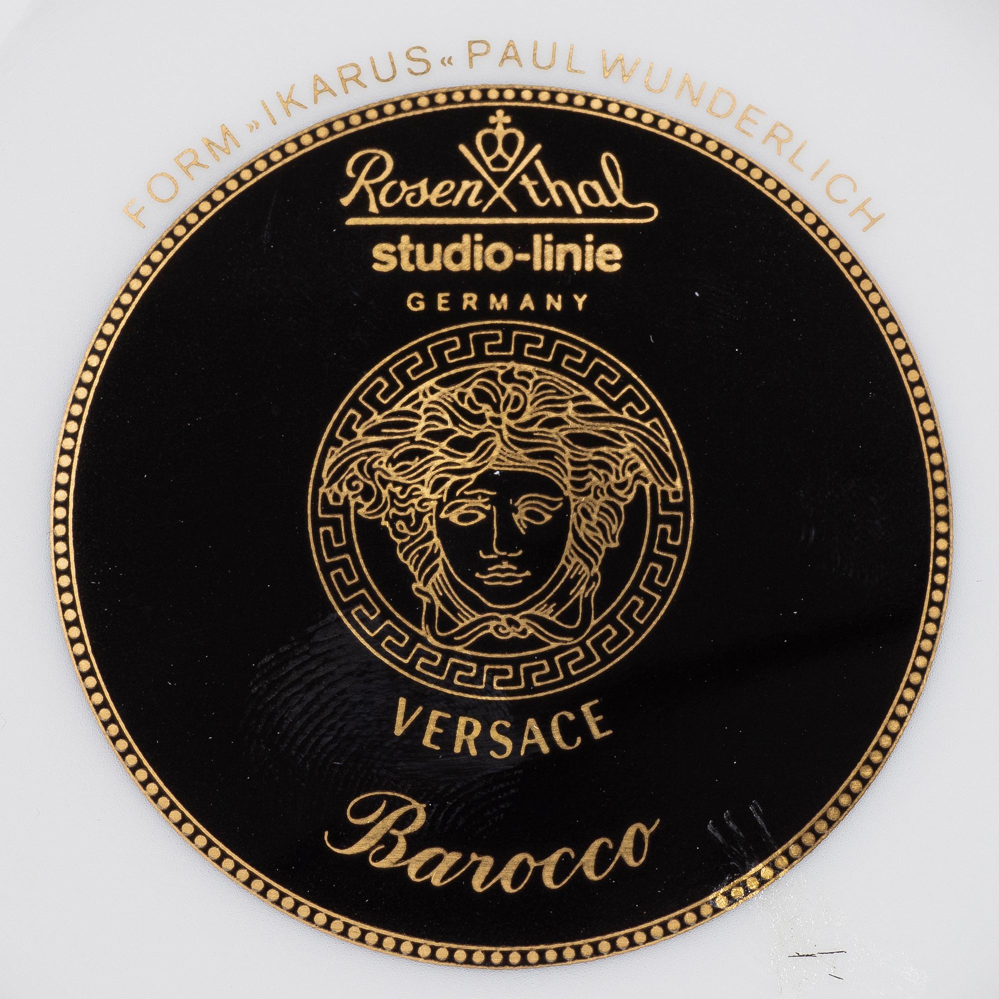 Versace, 16 'Barocco' service pieces, Rosenthal, Germany.