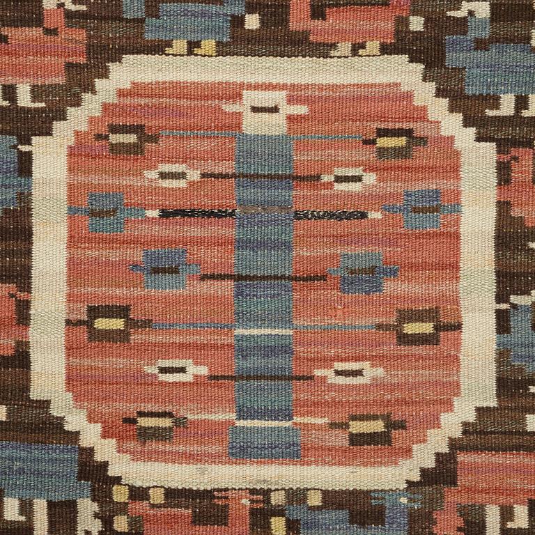 Märta Måås-Fjetterström, a textile, "Hönsen", flat weave, ca ca 56-56,5 x 64,5-65,5 cm, signed MMF.