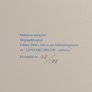 BOK, "Lennart Jirlow - Målaren", samt litografi, signerad och numrerad 98/180,