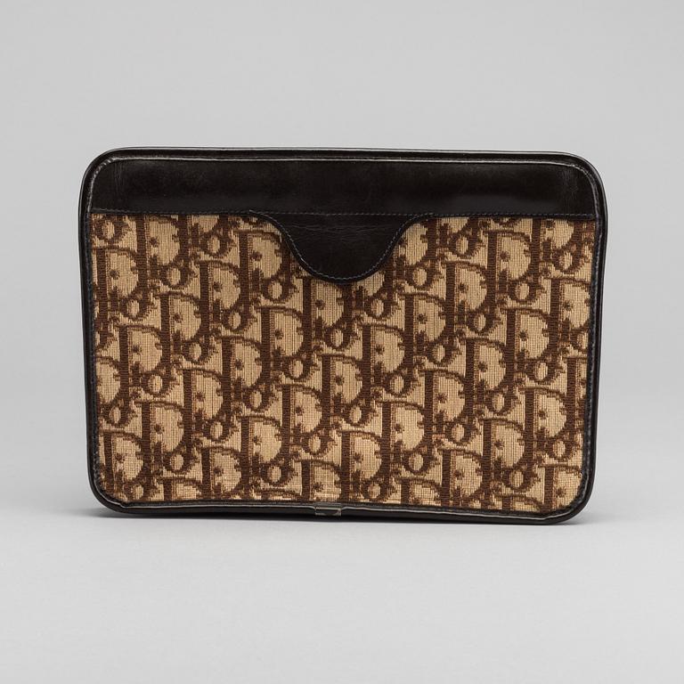DIOR, clutch, brown monogram canvas.