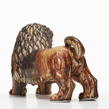 Gunnar Nylund, skulptur, "Leo", lejon, Rörstrand 1940-tal.