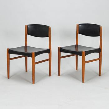 A set of four mid 20th century chairs. Glostrup Möbelfabrik, Denmark.