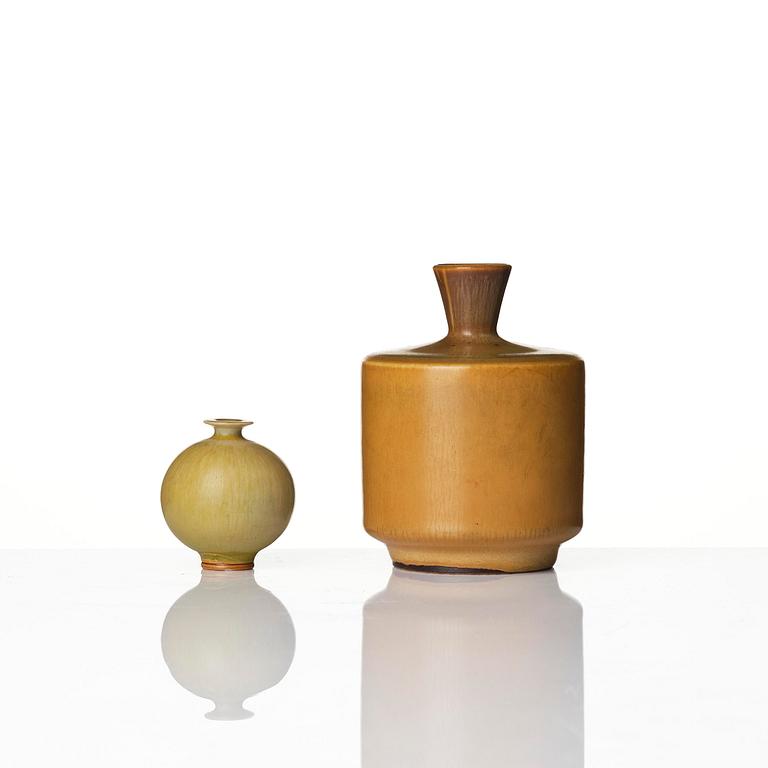 Berndt Friberg, a set of four stoneware vases and two bowls, Gustavsberg Studio 1962-74.