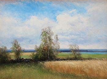 Severin Nilson, Landscape with birch trees.