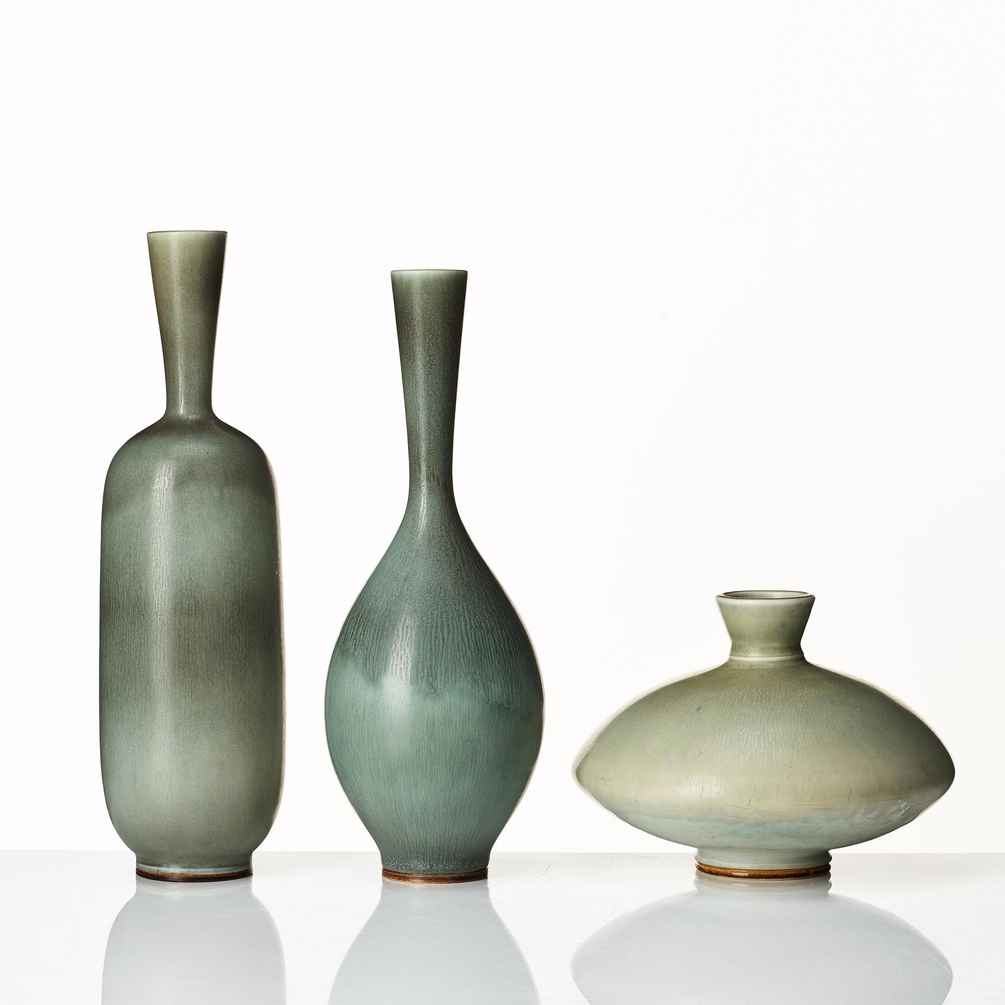 Berndt Friberg, vaser, 3 st, Gustavsbergs studio 1964, 1965 och 1974.
