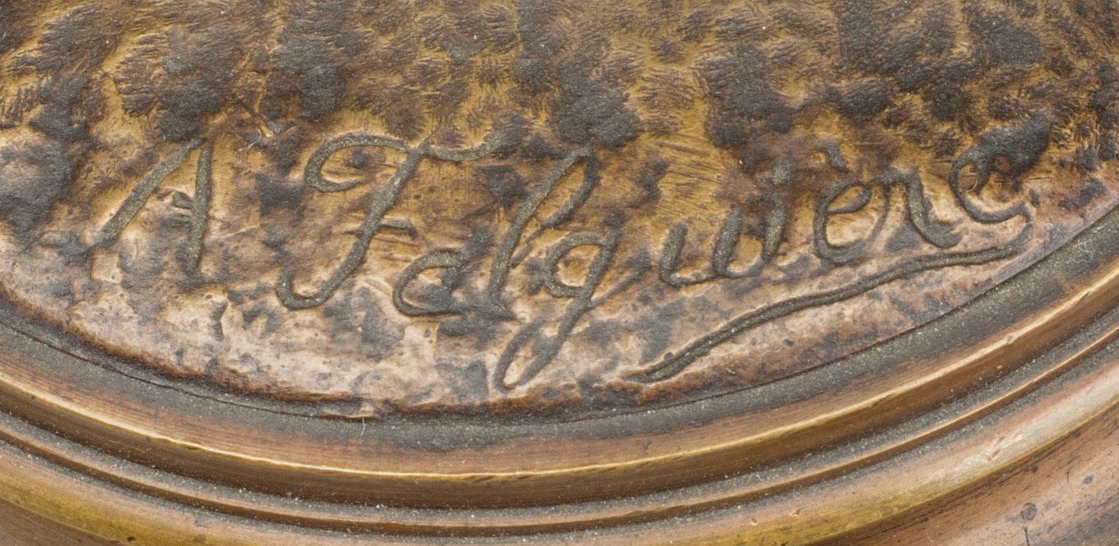 ALEXANDRE FALGUIÈRE, bronze, sculpture, signed.