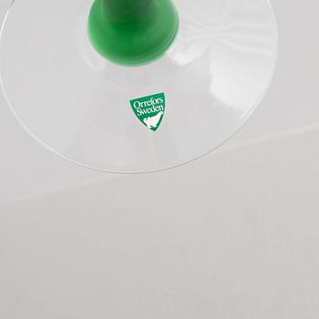 Anne Nilsson, candlesticks, 4 pcs, glass, "Celeste", Orrefors.