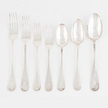 A 50-piece Swedish silver cutlery, model 'Svensk', mark of GAB, Stockholm, including 1950.