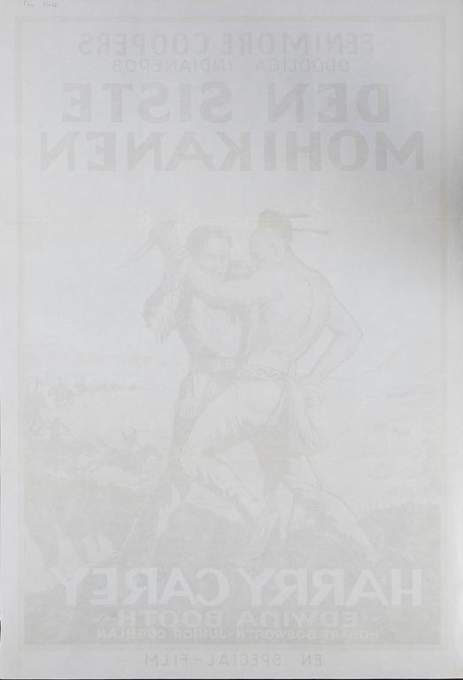 A vintage movie poster 'Den Siste Mohikanen (The Last of the Mohicans)', 1943.